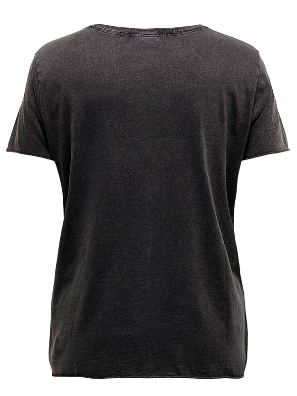 MIKO - Sort bomulds t-shirt med tryk fra Only Carmakoma