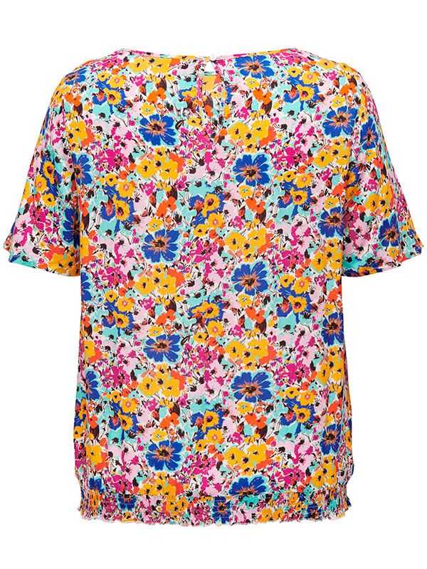 MAZING - Viskose bluse med elastikkant i blomster print fra Only Carmakoma