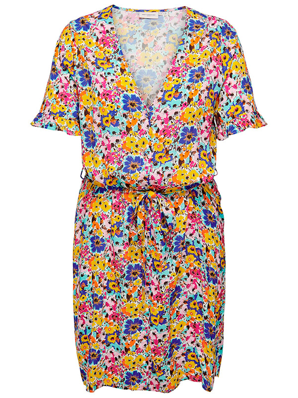 MAZING - Viskose skjorte kjole i blomster print fra Only Carmakoma