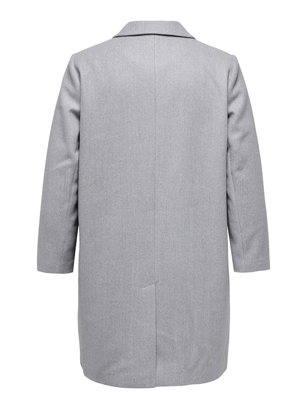 NANCY - Lys grå overfrakke med revers fra Only Carmakoma