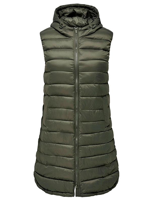 MELODY - Lang grøn vatteret vest  fra Only Carmakoma