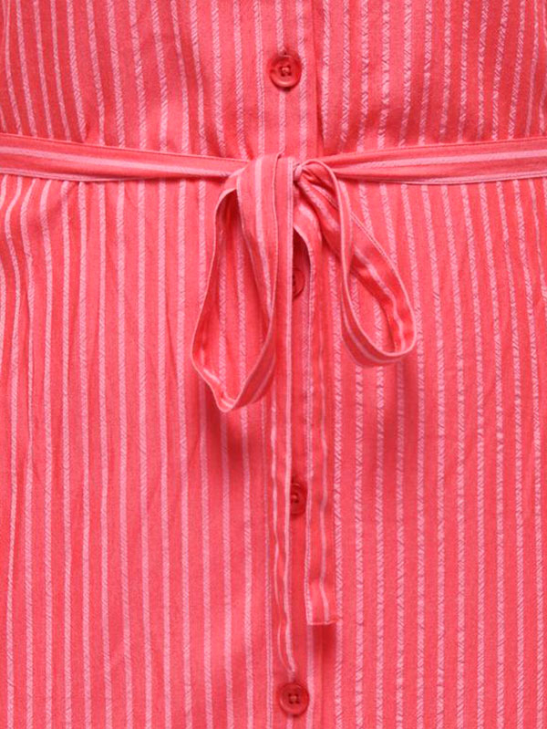 PENNA - Rød og lyserød stribet skjorte kjole  fra Only Carmakoma