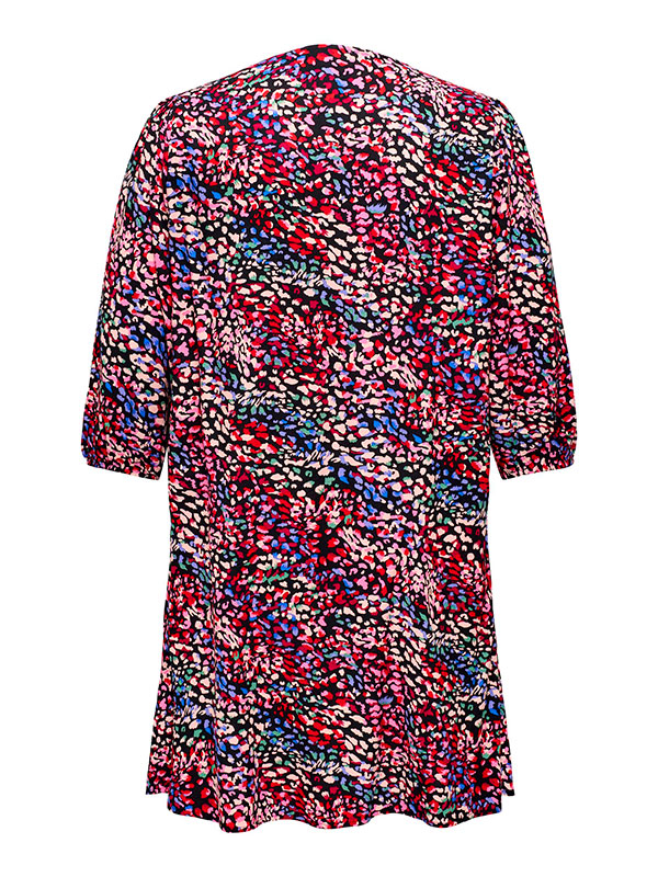 DEFINA - Sort viskose kjole med blomsterprint  fra Only Carmakoma