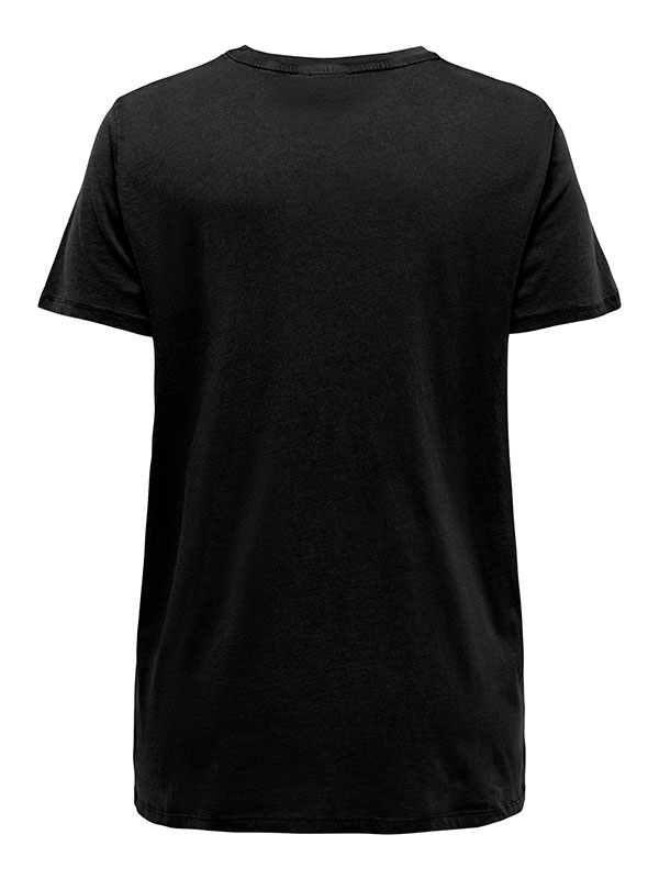 MIKO - Sort bomulds t-shirt med print fra Only Carmakoma