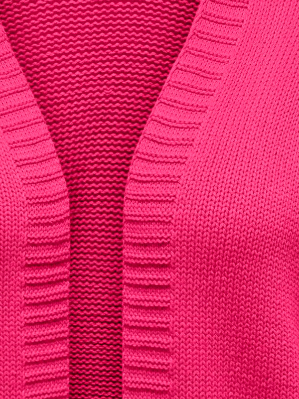 MILLE - Pink cardigan i grov bomulds strik fra Only Carmakoma