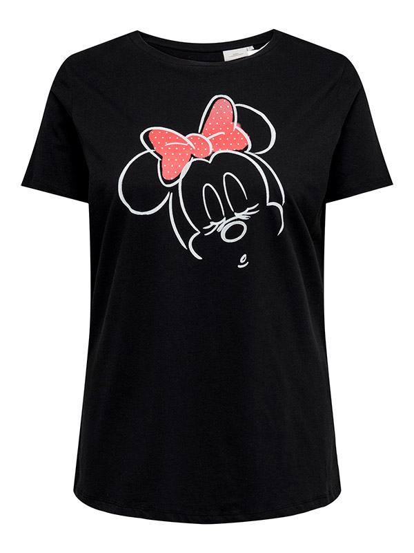 SLEEPYMICKEY - Sort T-shirt med Minnie Mouse print fra Only Carmakoma