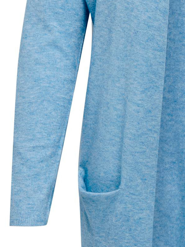 NEW ESLY - Lang lyseblå strik cardigan fra Only Carmakoma