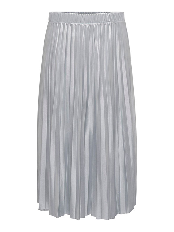 HAILEY - Lang nederdel i sølv plissé fra Only Carmakoma