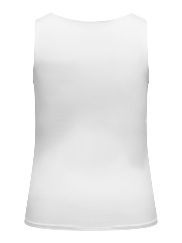 ONE - Hvid top / undertrøje med glat overfalde fra Only Carmakoma