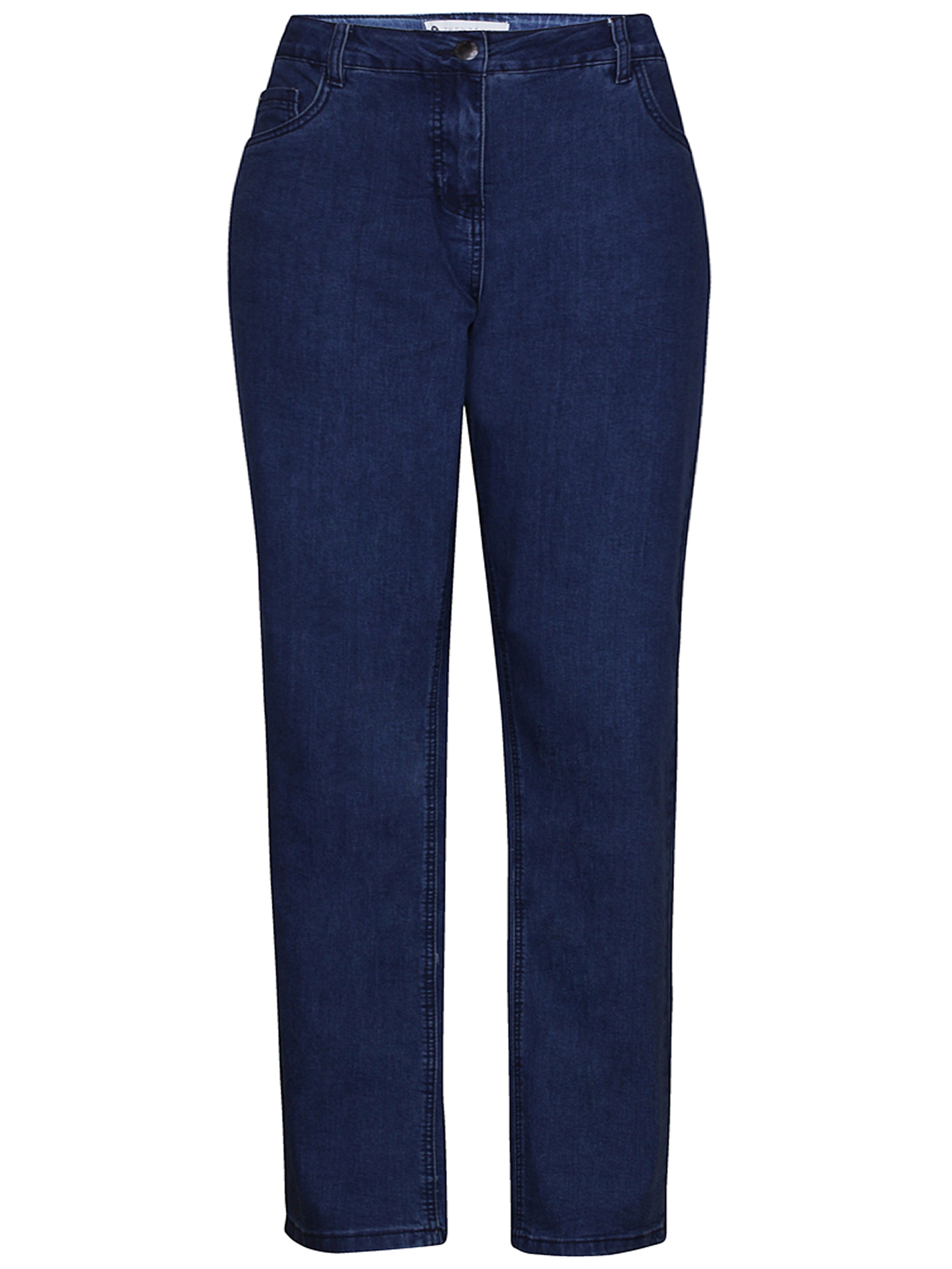 Step jeans i mørkeblå med lang benlængde fra Zhenzi