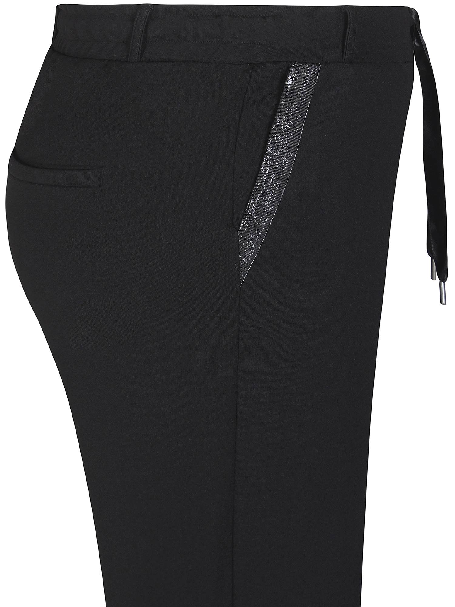 Callie - Sorte 3/4 bukser med glimmer detalje ved lommerne fra Zhenzi