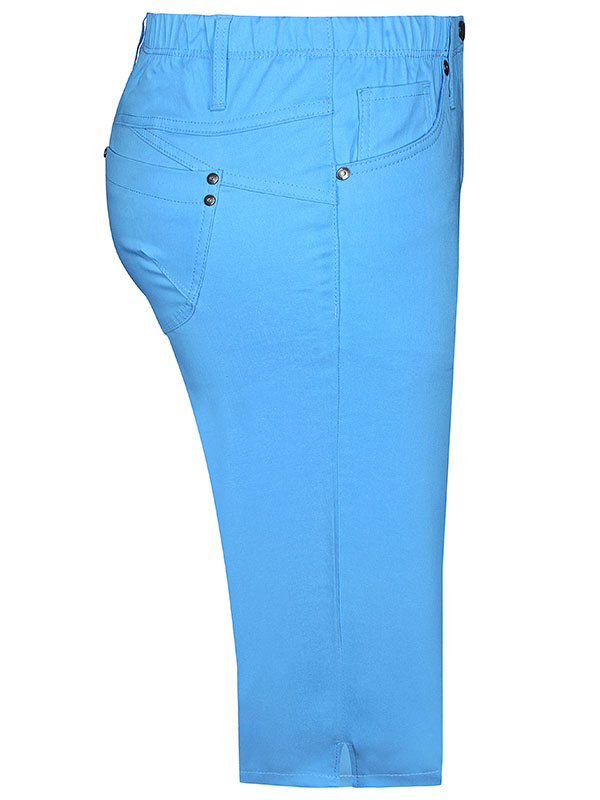 TWIST - Blå capri bukser i strækbar bengalin fra Zhenzi