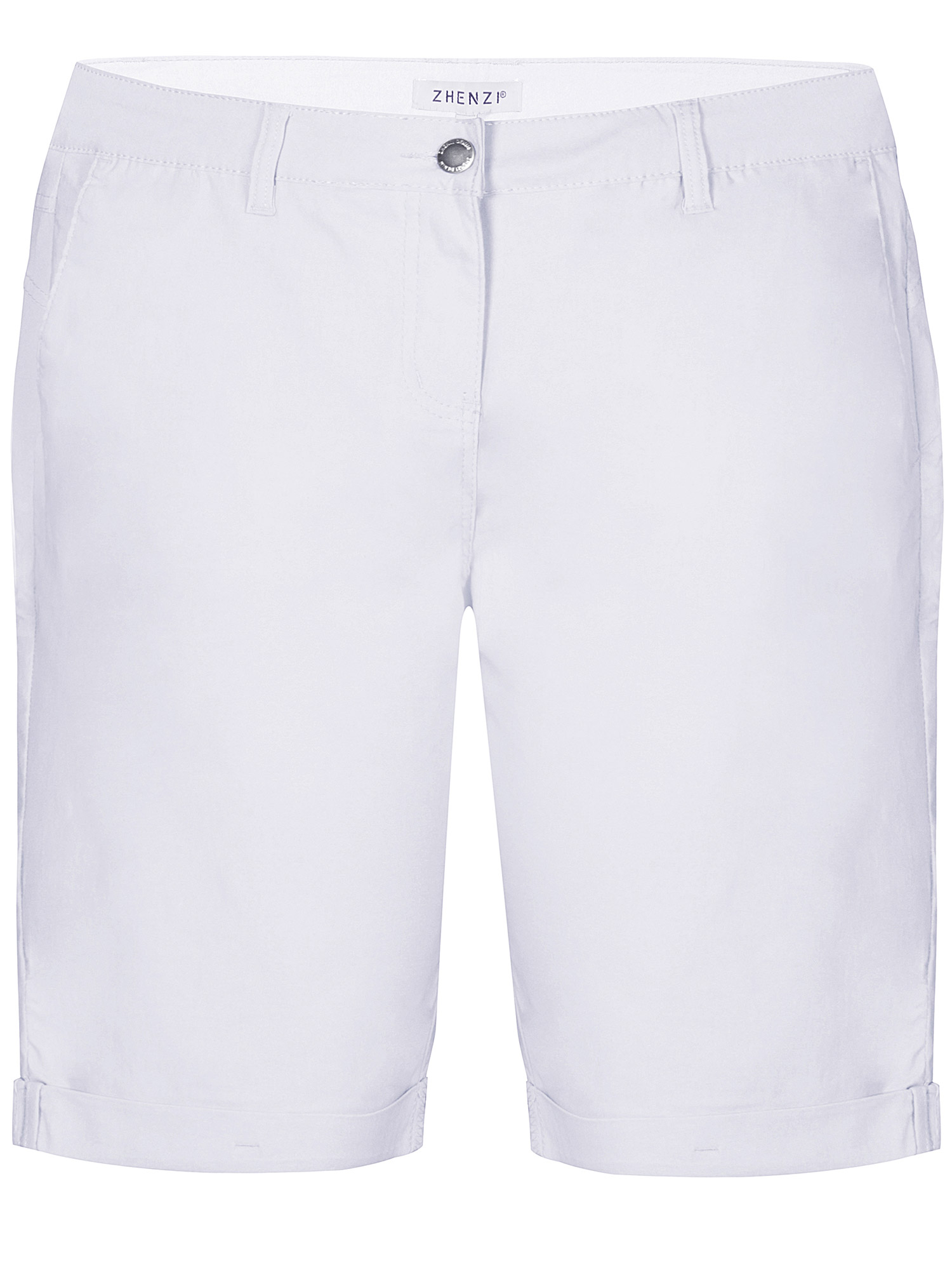 STEP - Hvide shorts i kraftiv viskose med teretch fra Zhenzi
