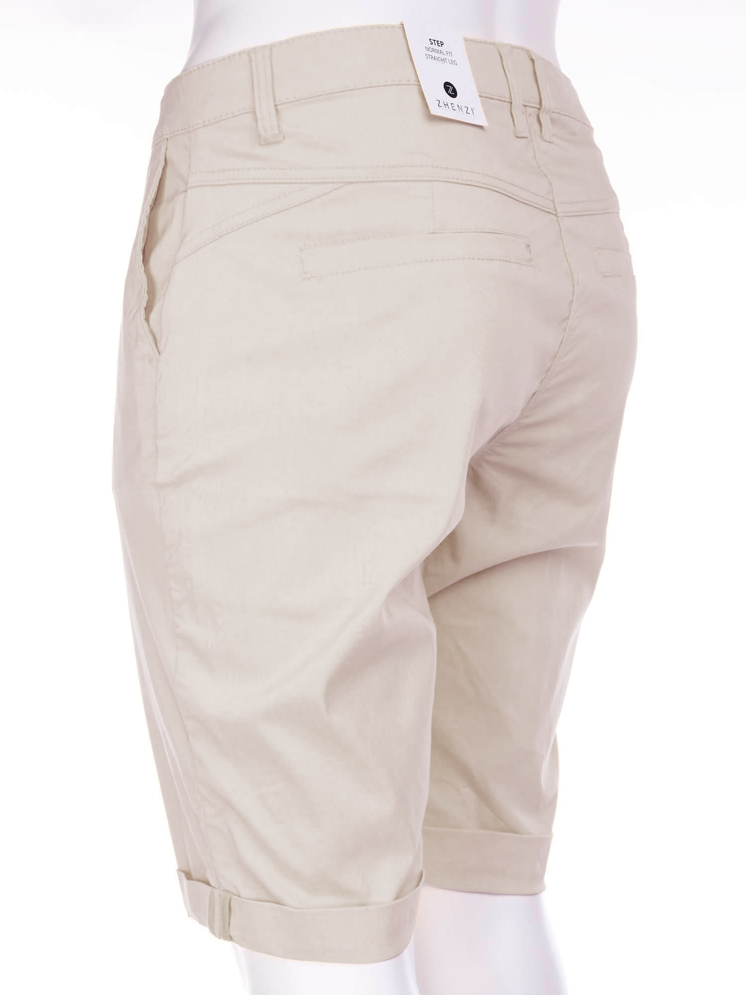 STEP - Sand farvede shorts i bengalin kvalitet fra Zhenzi