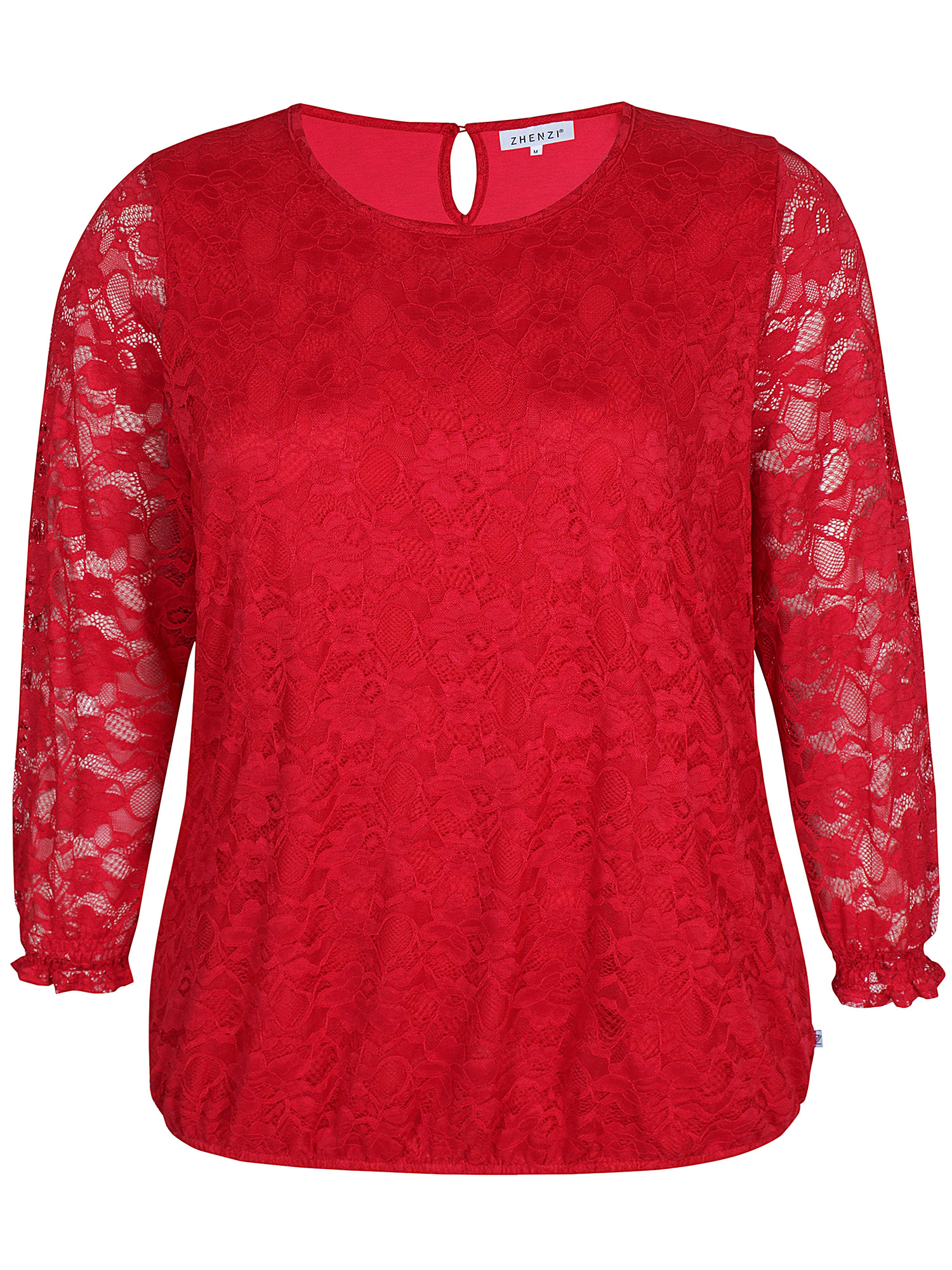 Neola - Rød blonde bluse fra Zhenzi