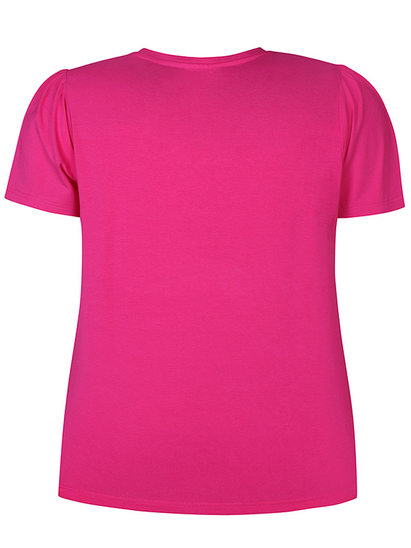 BRINLEY - Pink jersey t-shirt med v-hals fra Zhenzi