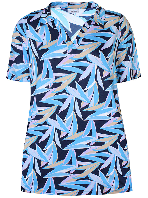 CADENCE - Jersey tunika i blåt mønster fra Zhenzi
