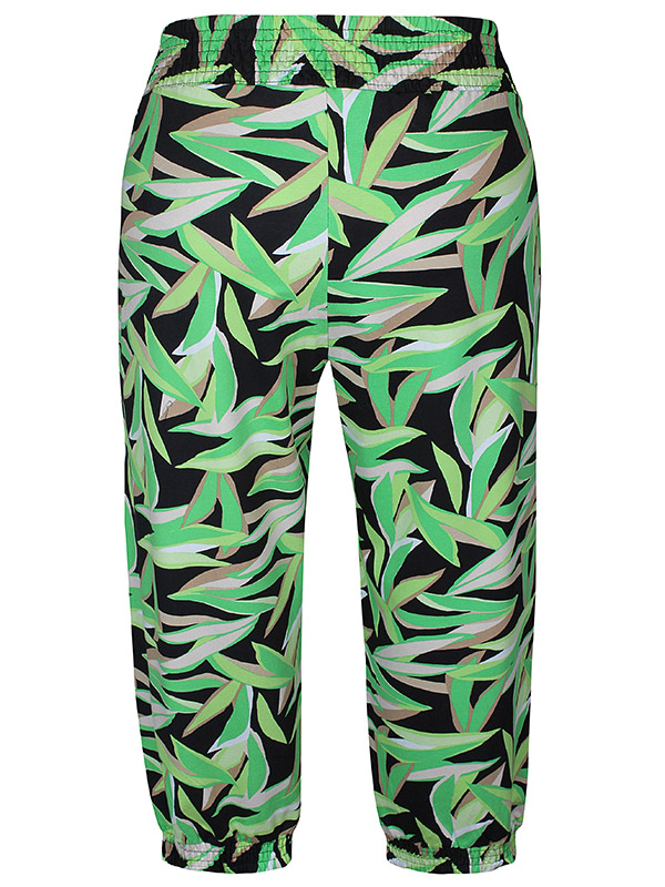 CADENCE - 3/4 jersey bukser i grønt mønster fra Zhenzi