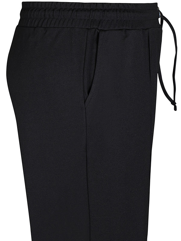 LAKEN - Sorte strækbar capri bukser med elastik fra Zhenzi