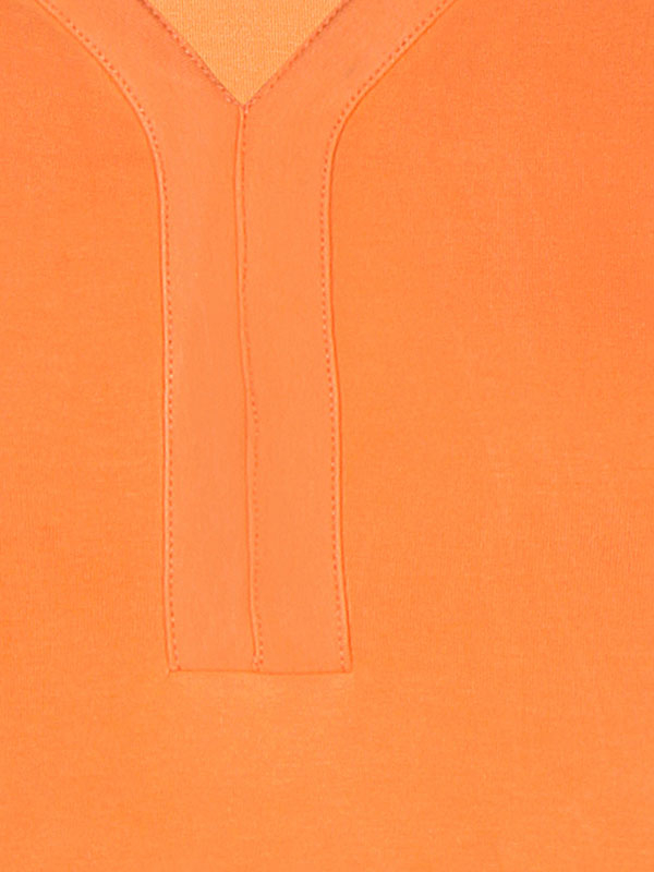 KACEY - Orange jersey top med V-hals fra Zhenzi