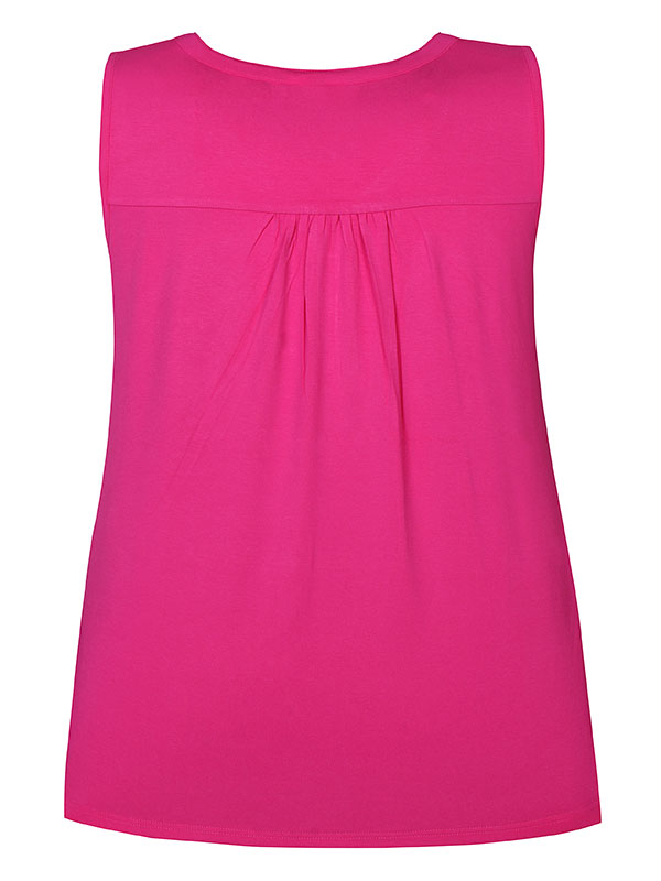 KACEY - Pink jersey top med V-hals fra Zhenzi