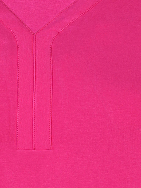 KACEY - Pink jersey top med V-hals fra Zhenzi