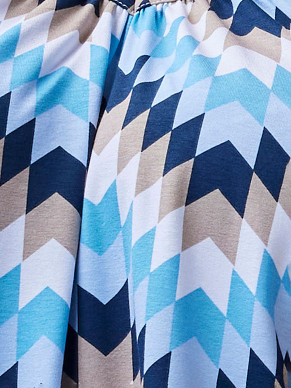 CORINNE - Jersey bluse med blå print fra Zhenzi
