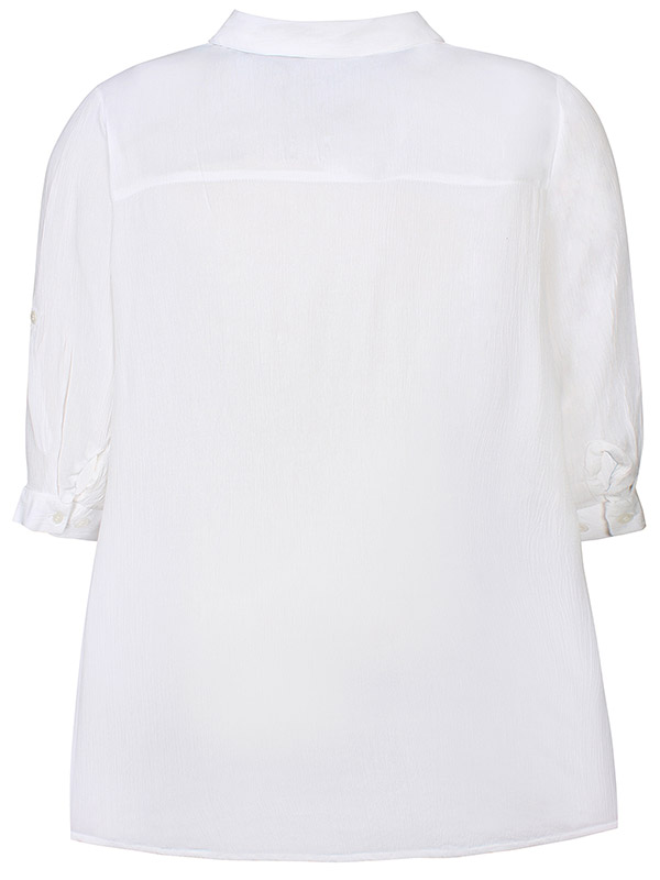JULLIAN - Hvid skjorte bluse i crepet viskose fra Zhenzi
