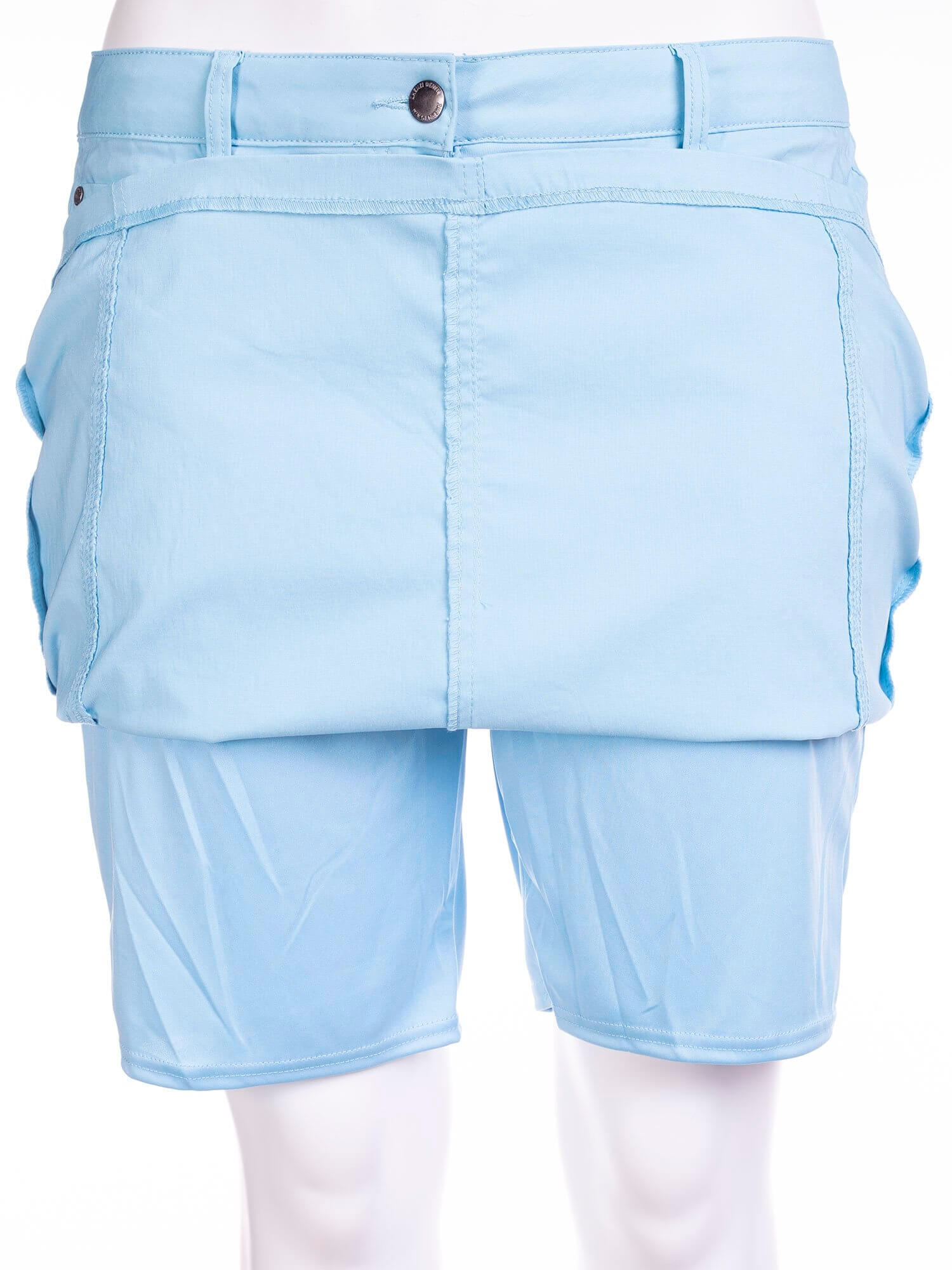Lyseblå nederdel med stretch og skånebukser fra Zhenzi