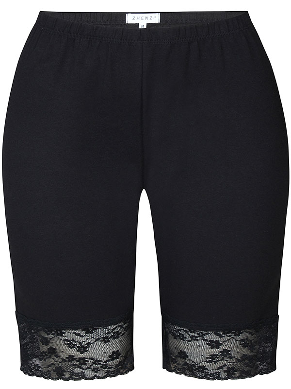 KANT - Sorte cykelshorts med blonde kant fra Zhenzi