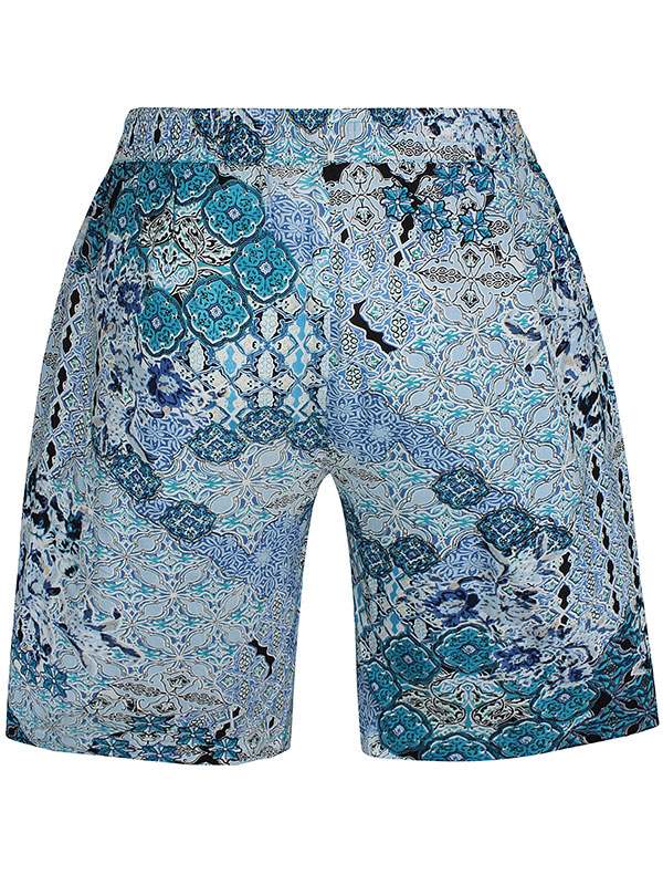 FRANCES - Blå printet viskose shorts fra Zhenzi