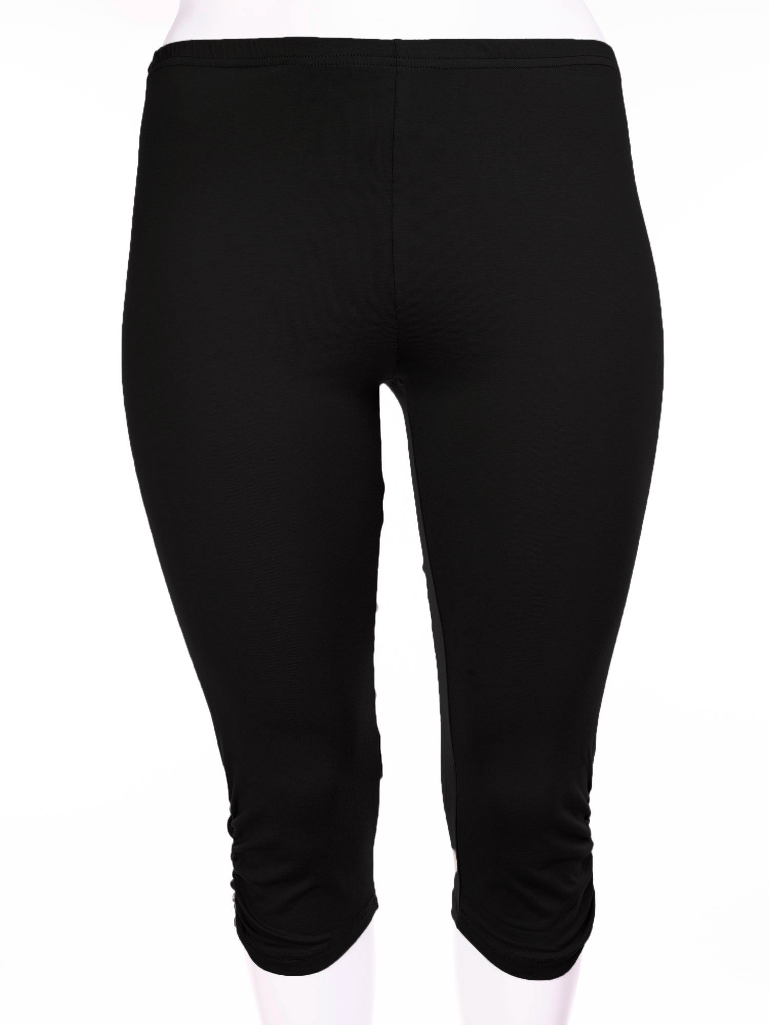 KANT - Sorte capri leggings med rynke-effekt fra Zhenzi