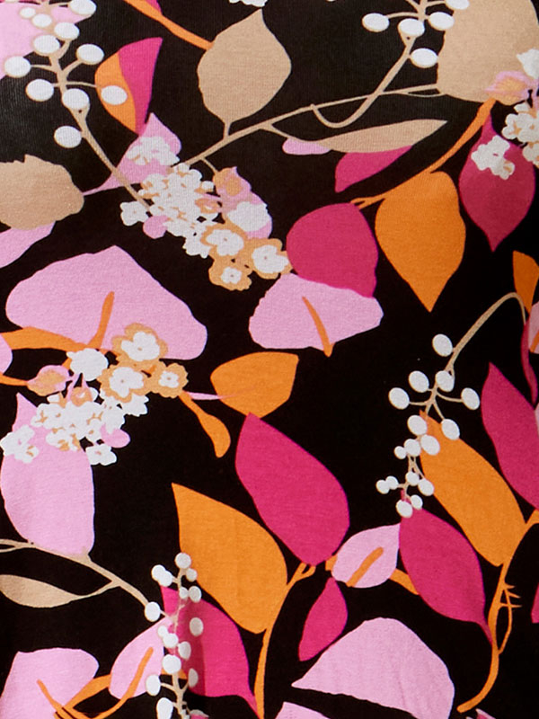 ESTELLE - Sort jersey kjole med pink print fra Zhenzi