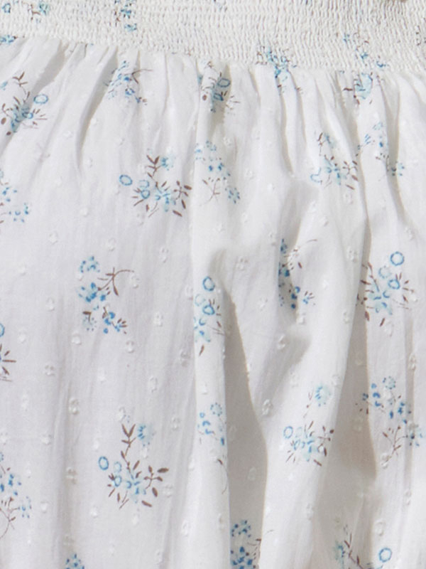 MIKAELA - Hvid bomulds kjole med blå blomster fra Zhenzi