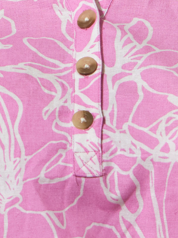 VANESSA - Lyserød skjorte bluse i bomuld og hør fra Zhenzi