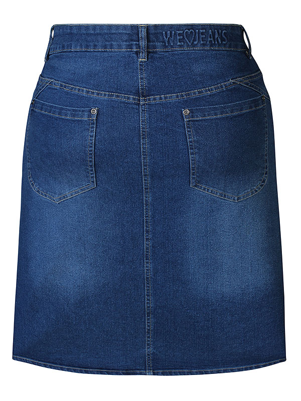 SIAN - Blå nederdel i strækbar bomulds denim  fra Zhenzi