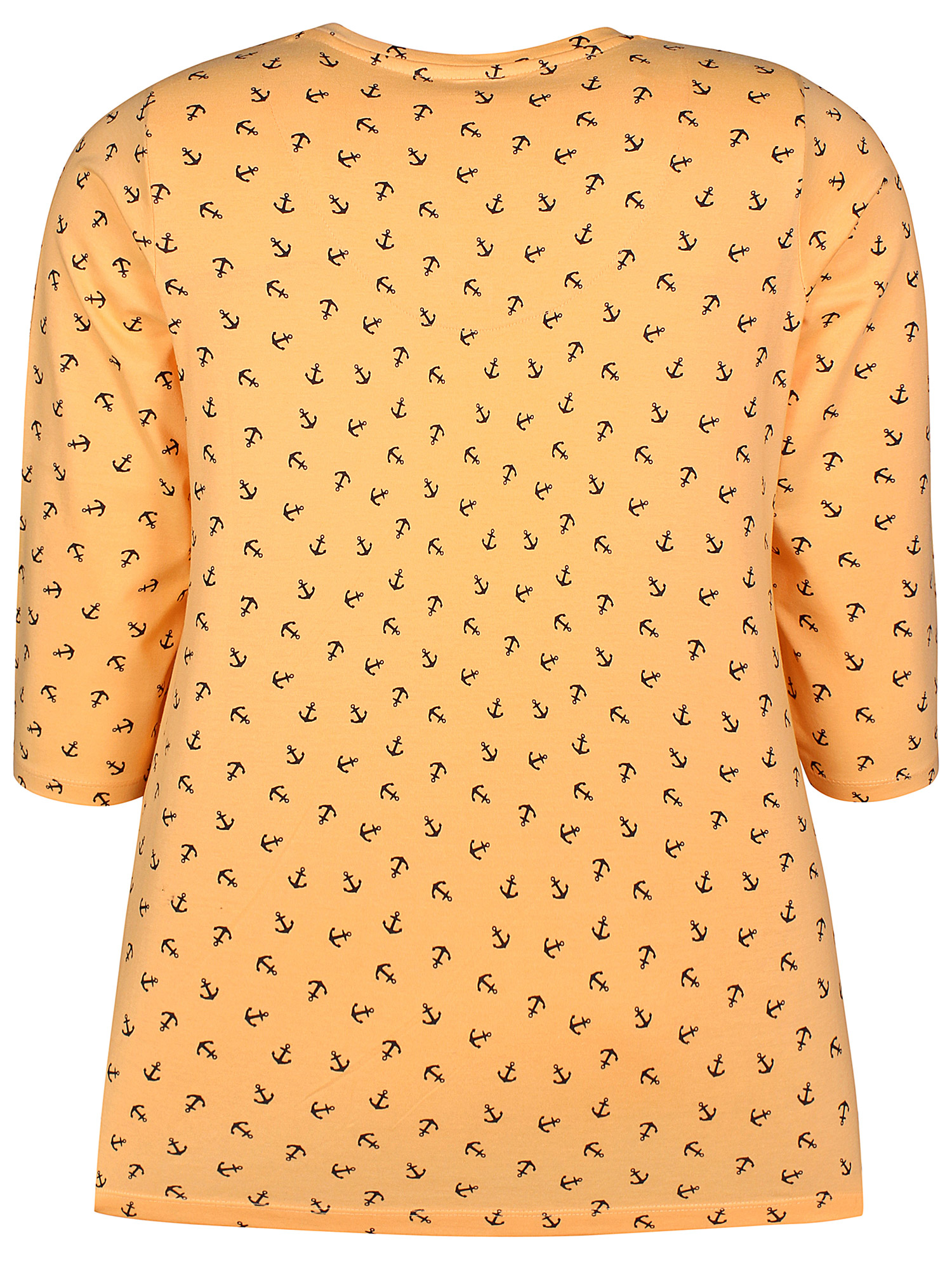 ALBERTA - Fersken orange jersey bluse med sorte anker fra Zhenzi