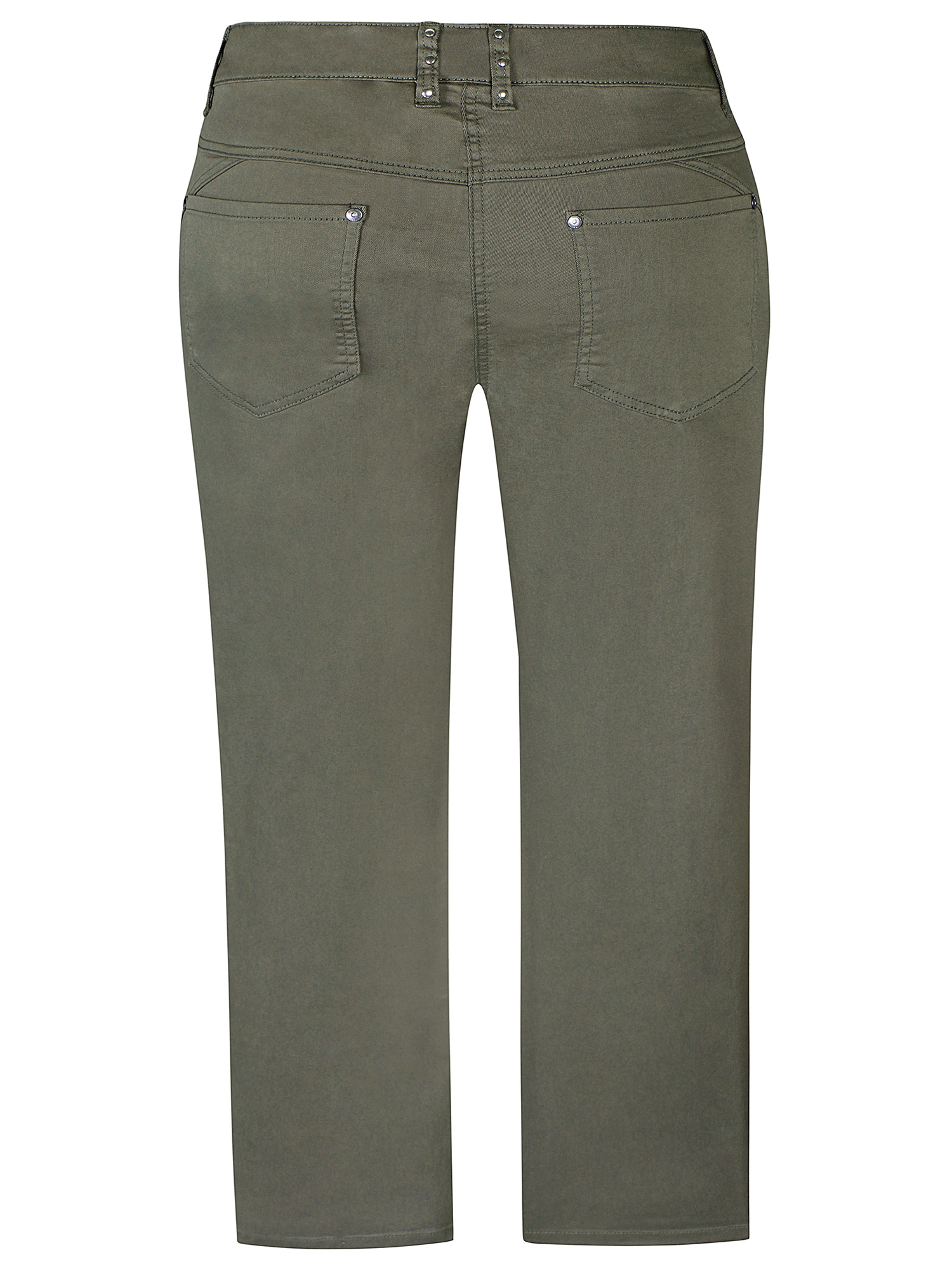 SALSA - Olivengrønne strækbar bukser med sølv detalje ved lommerne fra Zhenzi