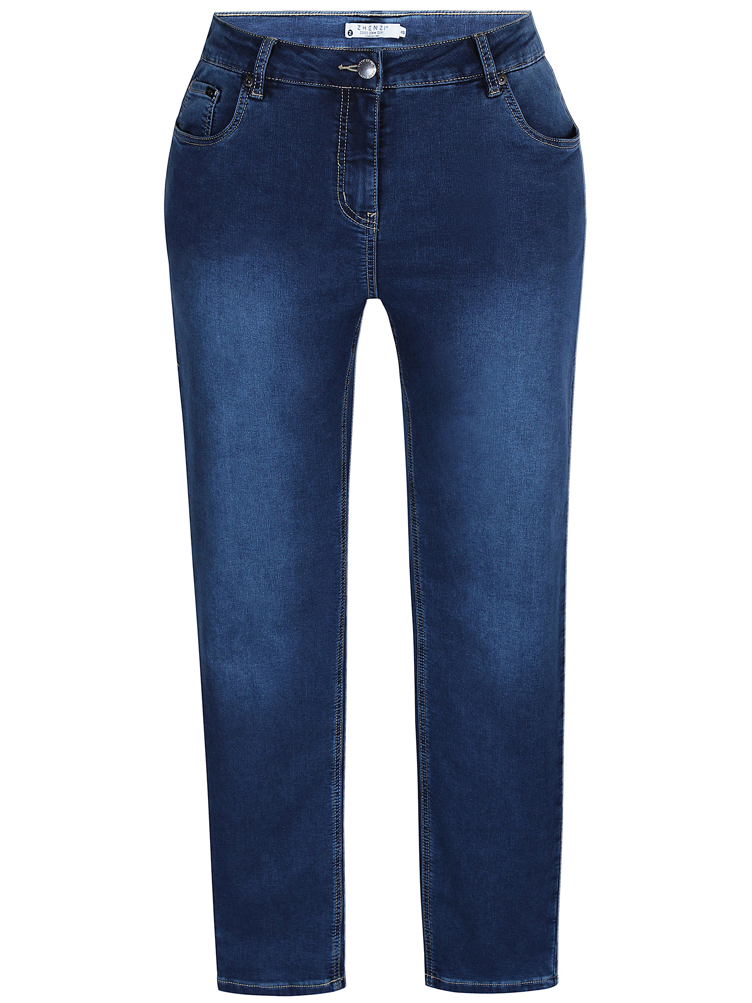 STOMP - Mørkeblå jeans i strækbar bomulds denim fra Zhenzi