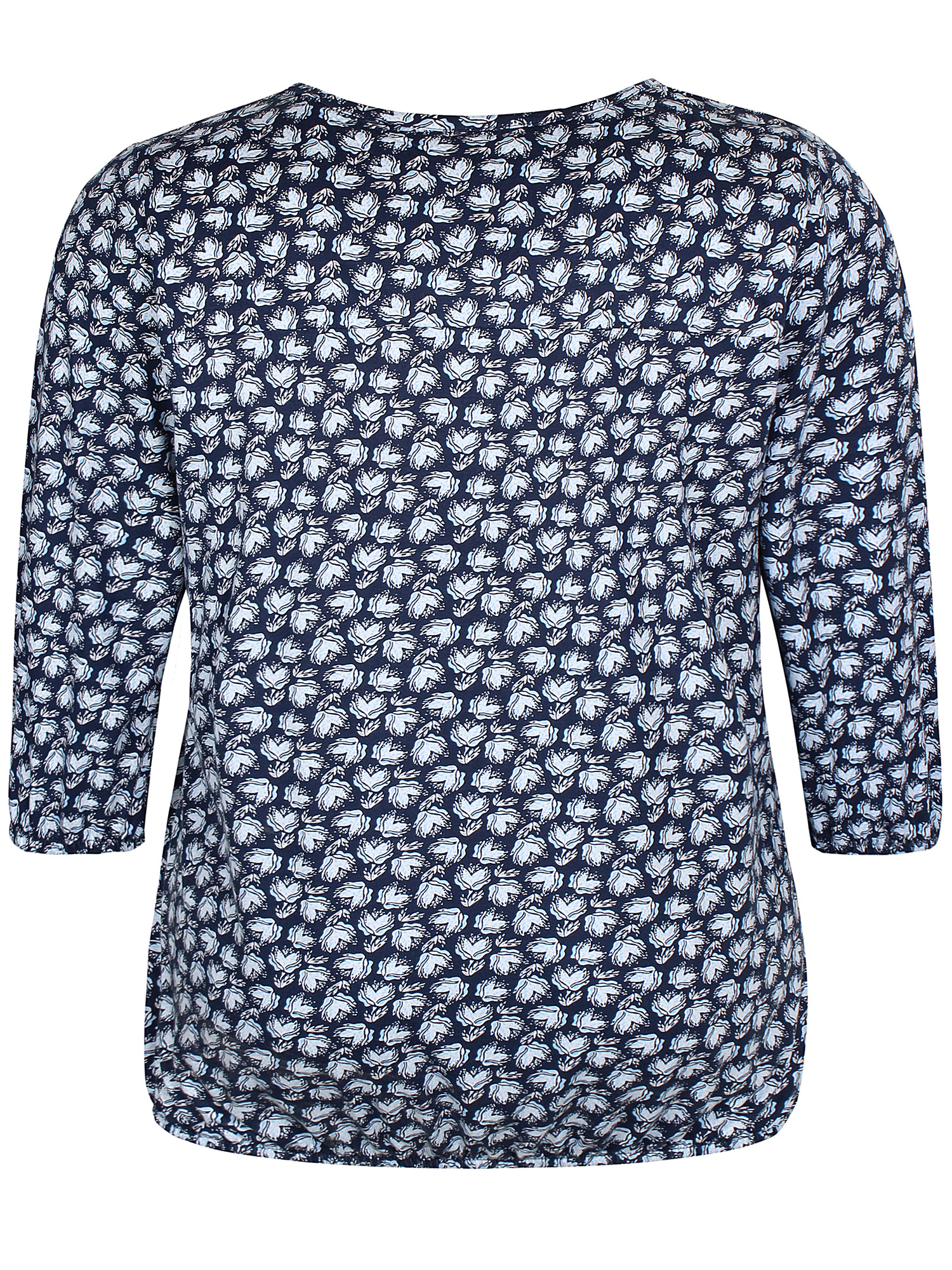 SYLVA - Blå jersey bluse med elastikkant fra Zhenzi