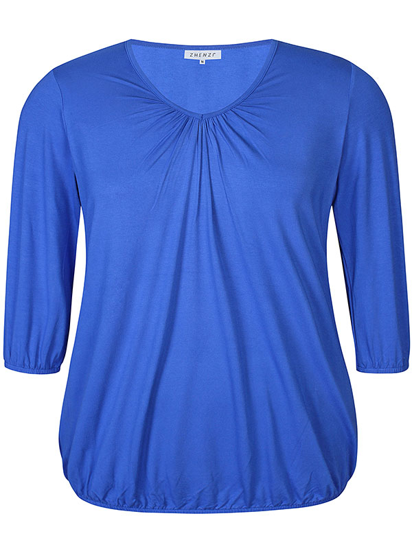 GORO - Blå bluse med elastikkant fra Zhenzi
