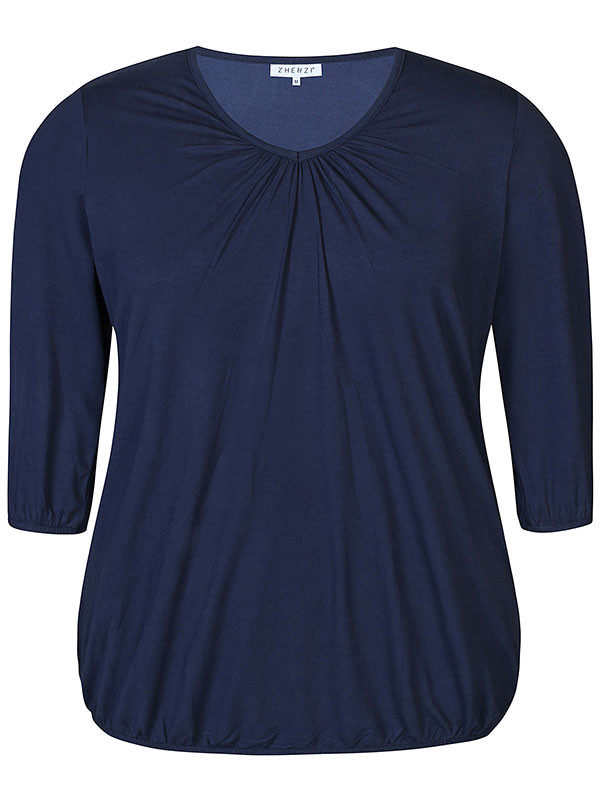 GIRO - Marineblå bluse med elastik kant fra Zhenzi