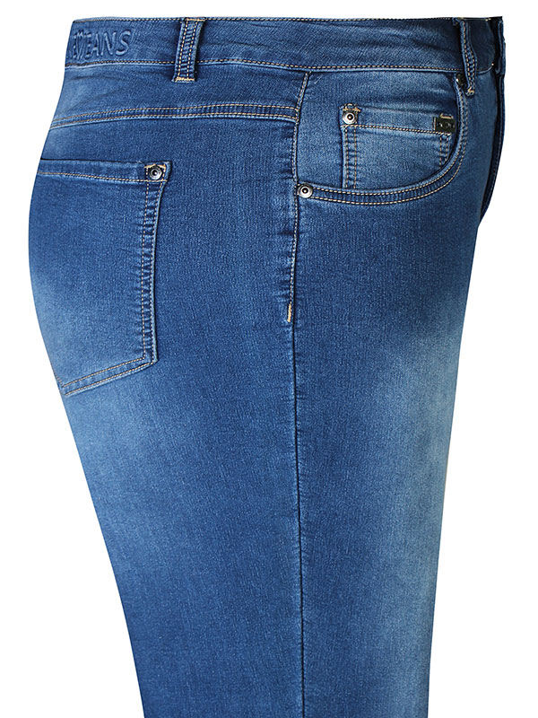 STOMP - Blå jeans i strækbar bomulds denim fra Zhenzi