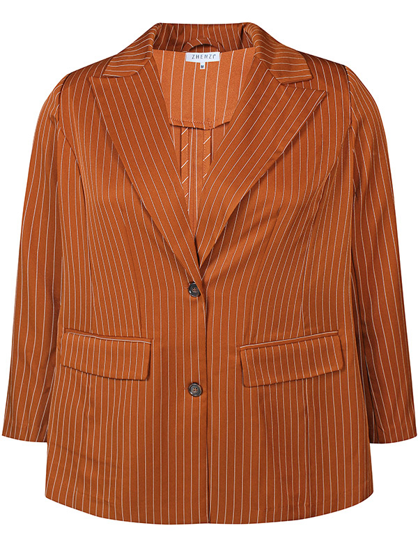 WHITNEY - Orange habit jakke med hvide nålestriber fra Zhenzi