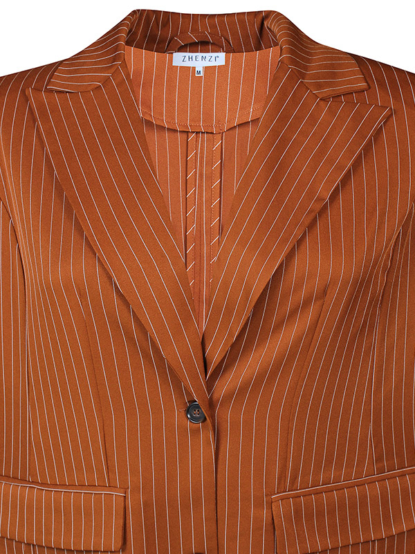 WHITNEY - Orange habit jakke med hvide nålestriber fra Zhenzi
