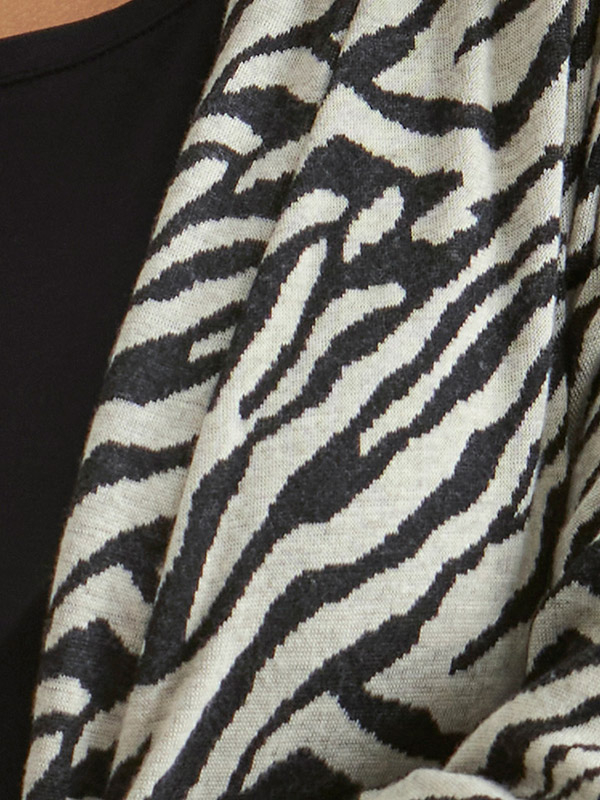 LINDSEY - Blød jersey cardigan med zebraprint fra Zhenzi