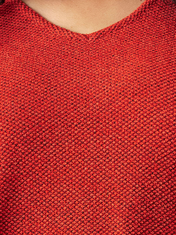 MADISON - Varm rød tunika med struktur fra Zhenzi