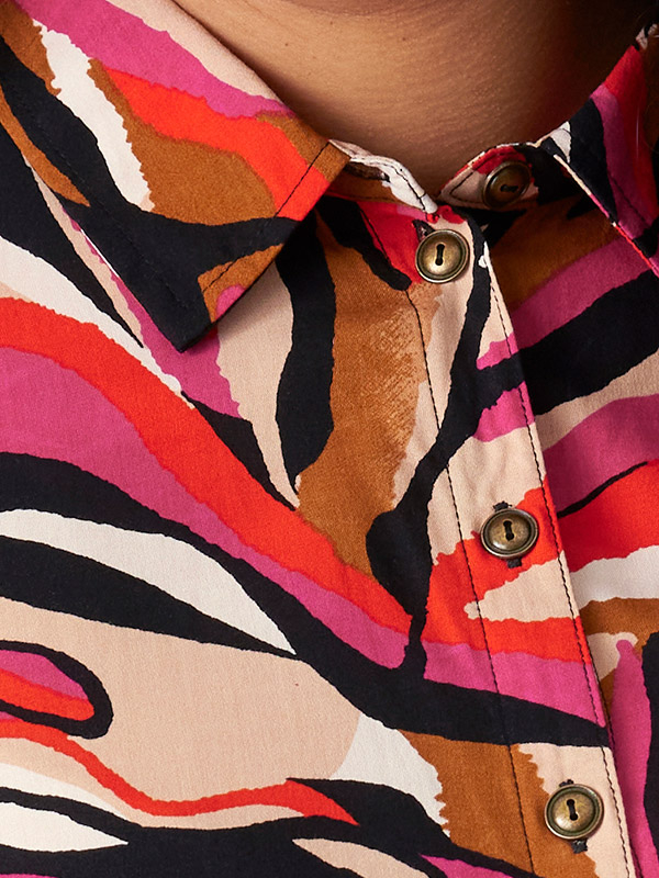 OPHELIA - Skjorte med print i pink og orange fra Zhenzi
