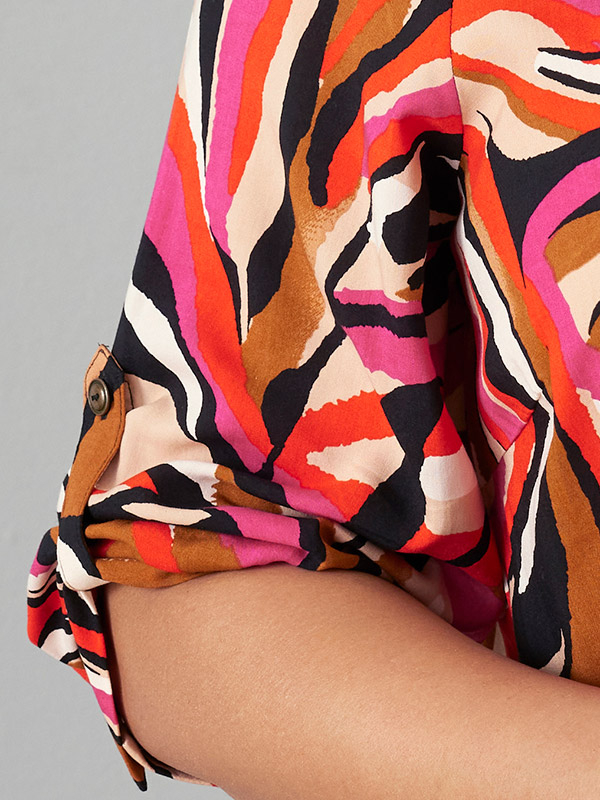 OPHELIA - Skjorte med print i pink og orange fra Zhenzi