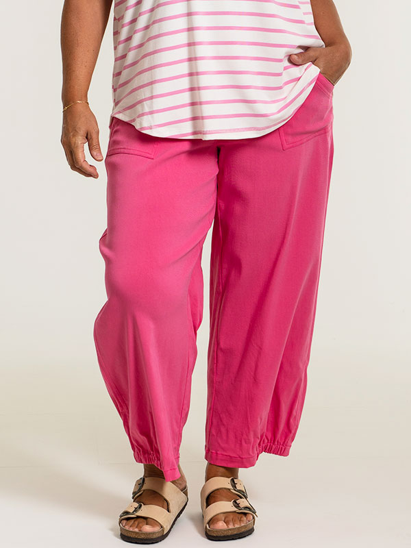 CLARA - Pinke culotte bukser i viskose bengalin fra Gozzip